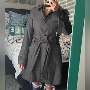 Dark grey trench coat